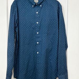 J.Crew Secret Wash Slim Fit Shirt - Blue Star Print - Size M